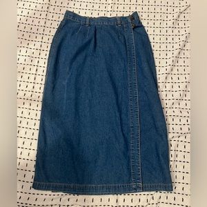 Jean wrap midi skirt. Women’s size 12